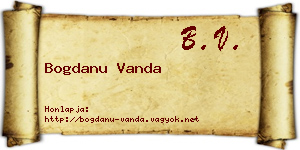 Bogdanu Vanda névjegykártya